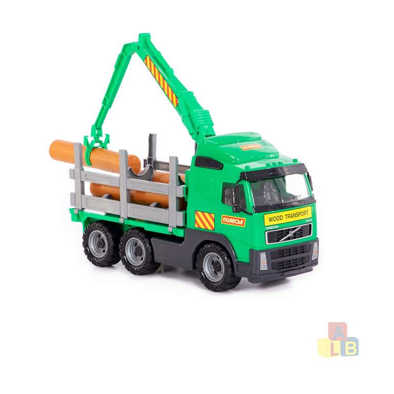"Volvo", автомобиль-лесовоз (в сеточке) арт.8756 (1/4)
