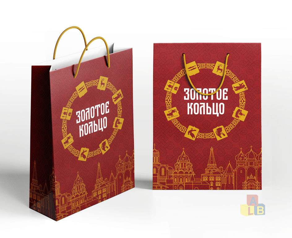 Пакет подарочный "Золотое кольцо", размер 26*32*12 (1/12)(кор.480), арт.A-2508M